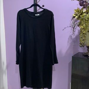 Calvin Klein black long sleeve sweater dress Sz L